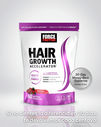 Reduce visiblemente la caída del cabello en solo 3 semanas con el primer acelerador capilar interno con Lustriva®