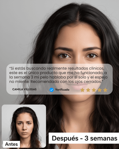 Reduce visiblemente la caída del cabello en solo 3 semanas con el primer acelerador capilar interno con Lustriva®