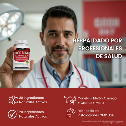 2x1 BLOOD SUGAR COMPLEX | Fórmula Natural con 20 Ingredientes Activos